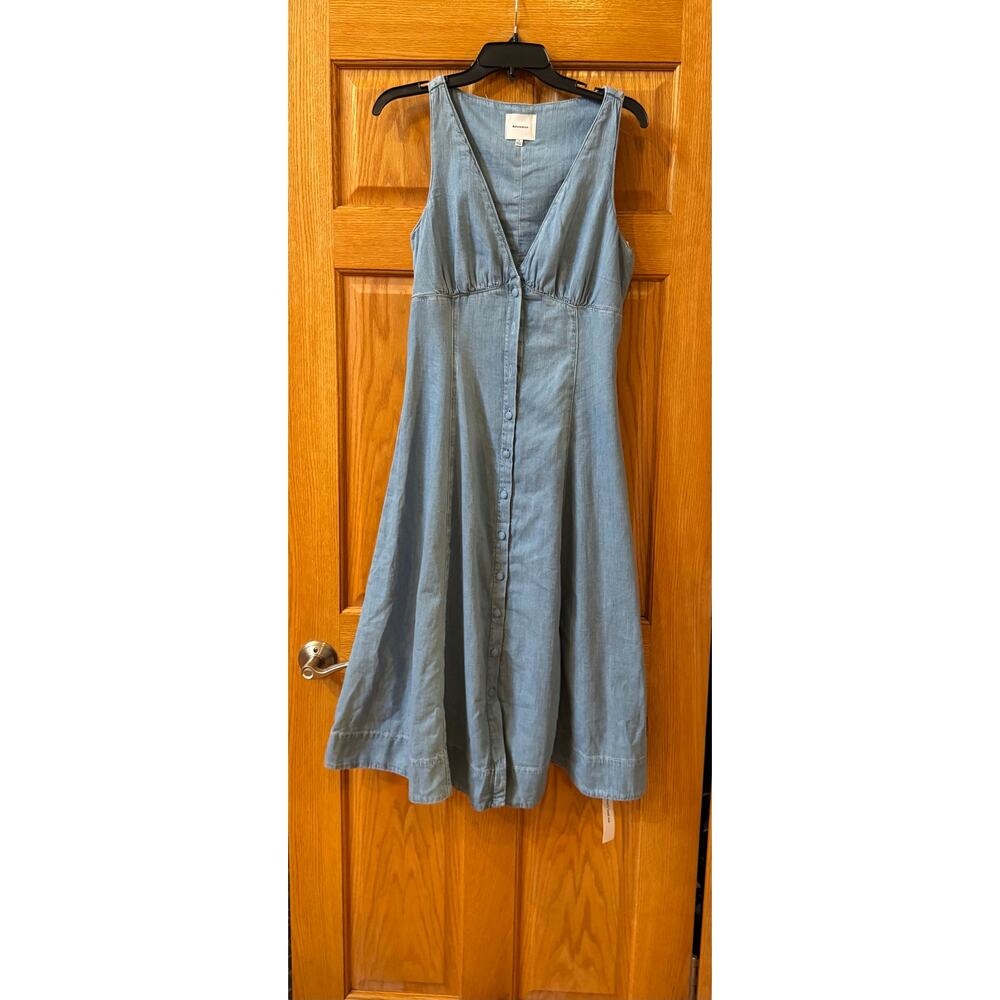 Reformation Anthropologie Sebastien Denim Midi Dress - Size 6 - Picture 5 of 11